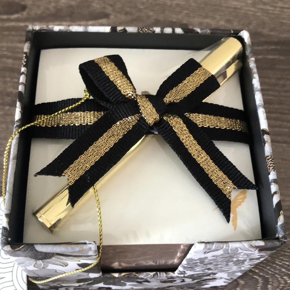 NWT Papyrus Note Organizer with Gold and Black Ribbon